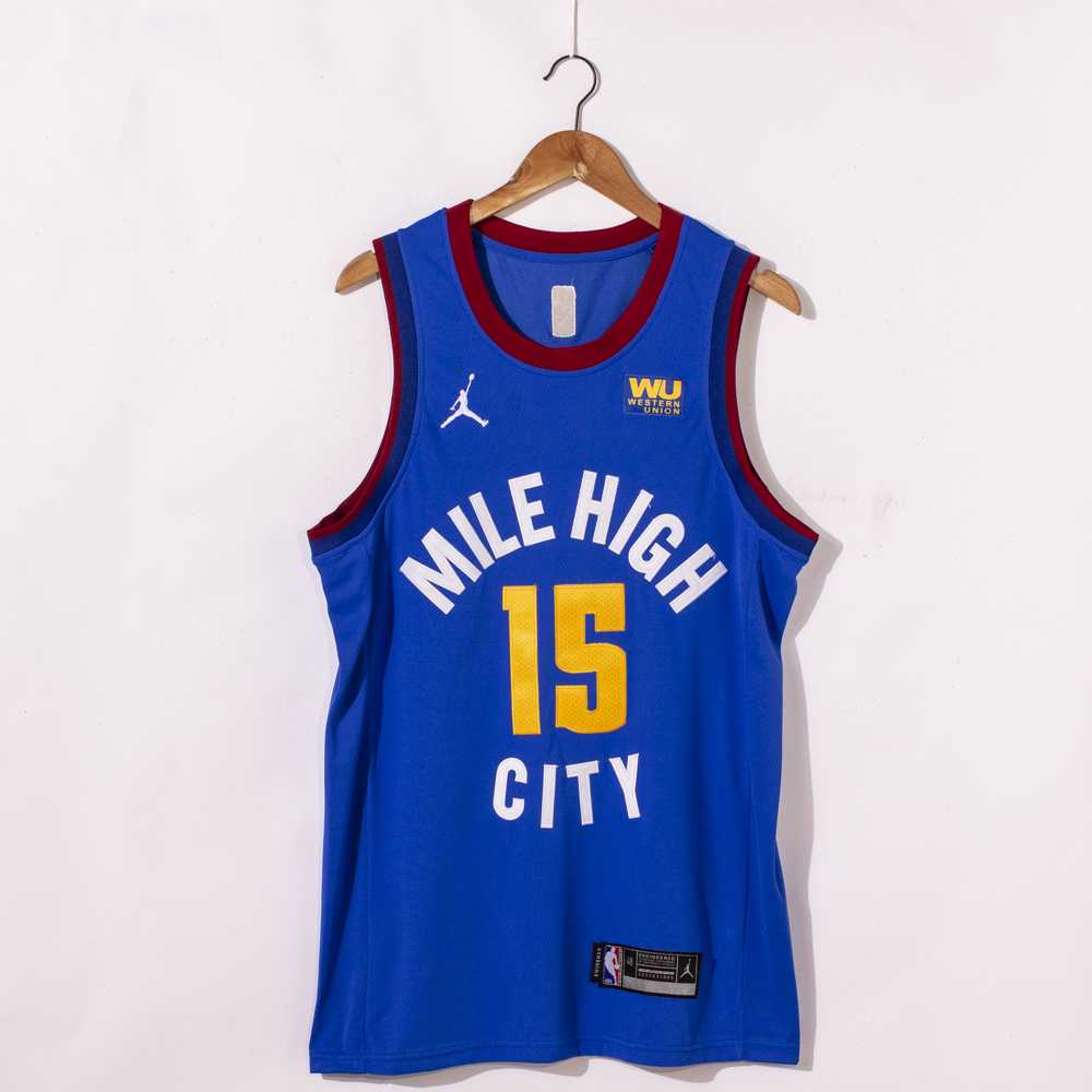 Men Denver Nuggets 15 Jokic Blue Game Nike NBA Jerseys